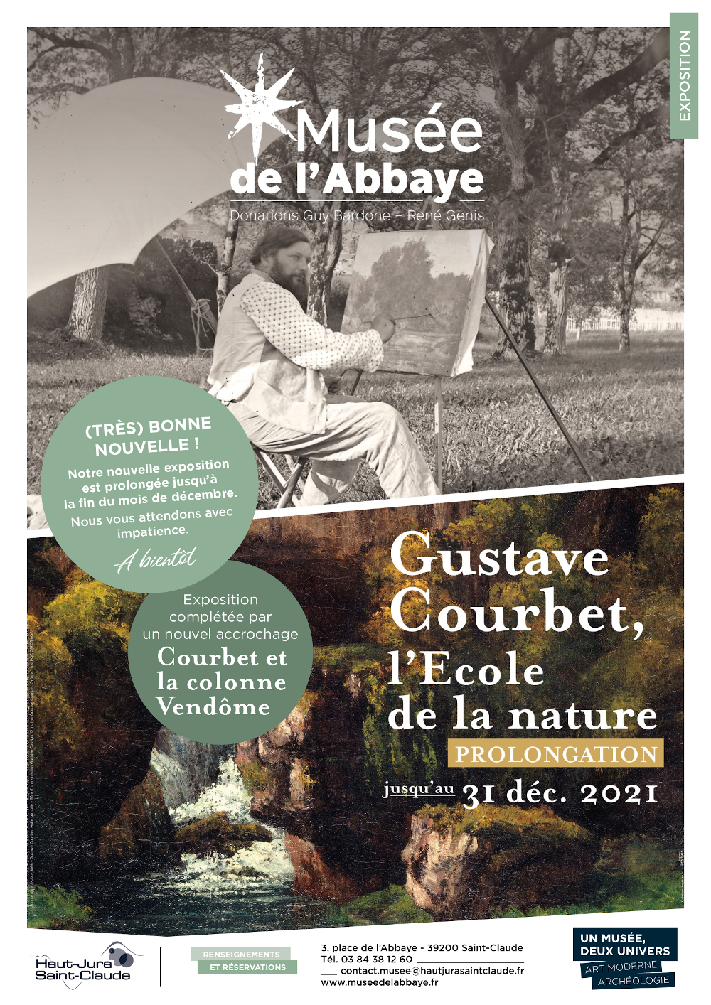 Affiche de l'exposition "Gustave Courbet, l'École de la nature"