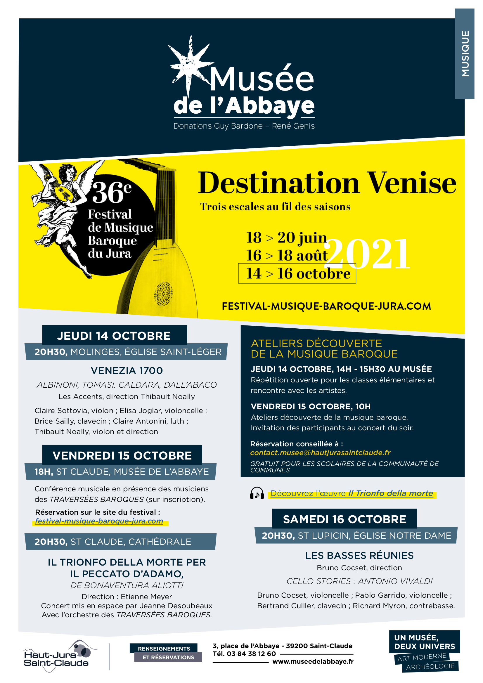 Festival de musique baroque du Jura, du 14 au 16 octobre 2021